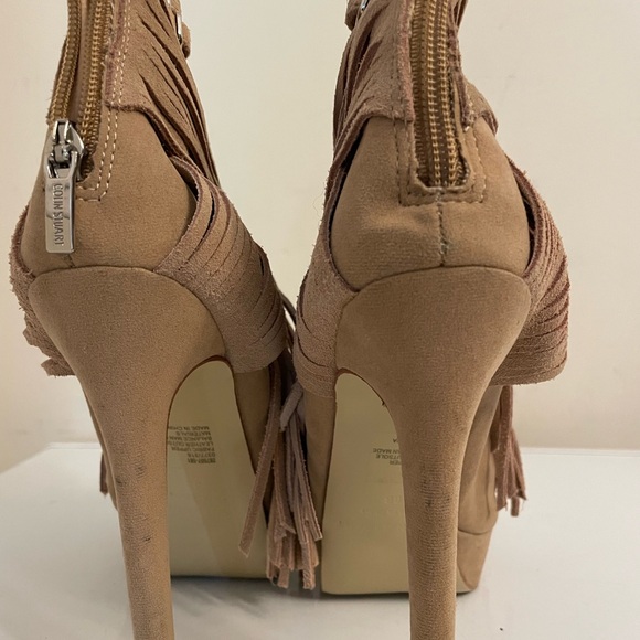 Suede High Heeled Platform Booties - Picture 4 of 6